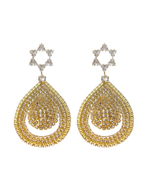 Κρεμαστά σκουλαρίκια με πέτρες lyod 7-6 - Χρυσό