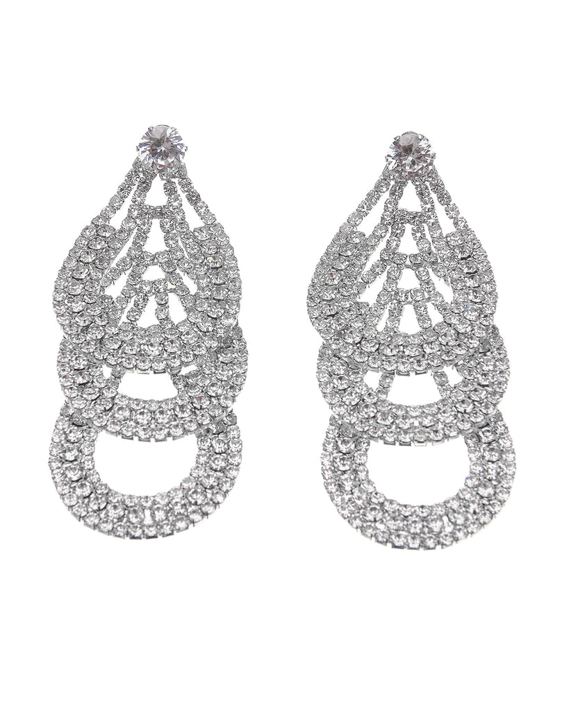 Κρεμαστά σκουλαρίκια με πέτρες lyod 8-2-1 - Ασημί