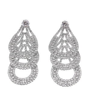 Κρεμαστά σκουλαρίκια με πέτρες lyod 8-2-1 - Ασημί