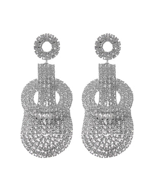 Κρεμαστά σκουλαρίκια με πέτρες lyod 8-4-1 - Ασημί