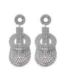 Κρεμαστά σκουλαρίκια με πέτρες lyod 8-4-1 - Ασημί