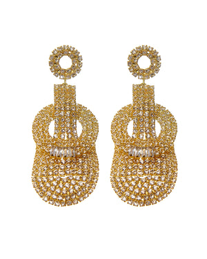 Κρεμαστά σκουλαρίκια με πέτρες lyod 8-4-1 - Χρυσό