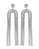 Κρεμαστά σκουλαρίκια με πέτρες lyod- 8-8-1 - Ασημί