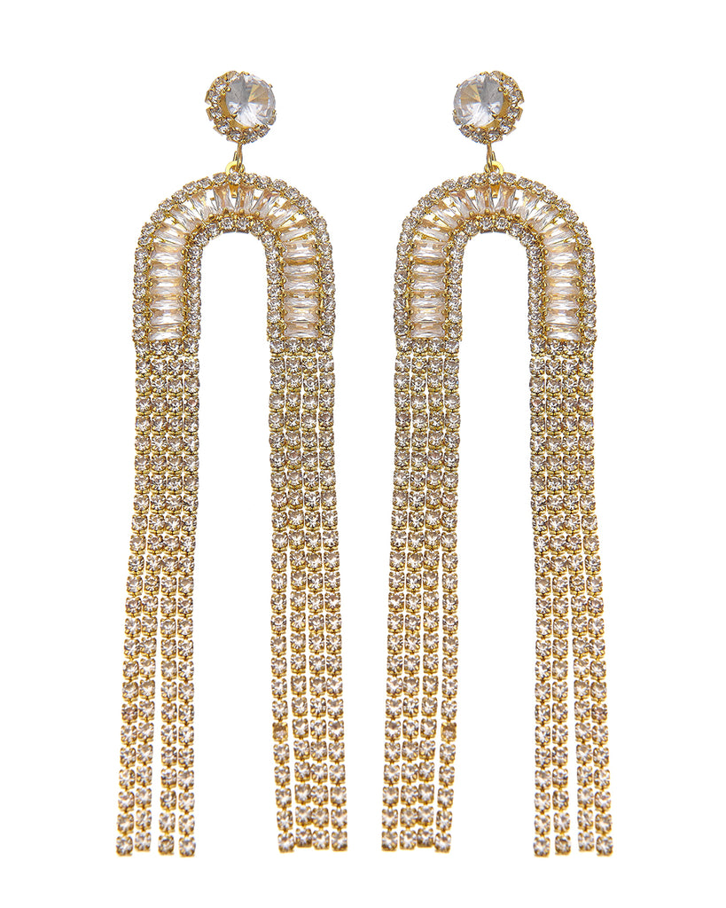 Κρεμαστά σκουλαρίκια με πέτρες lyod- 8-8-1 - Χρυσό