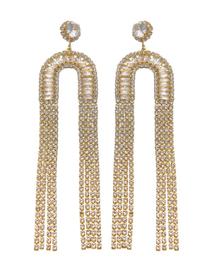 Κρεμαστά σκουλαρίκια με πέτρες lyod- 8-8-1 - Χρυσό