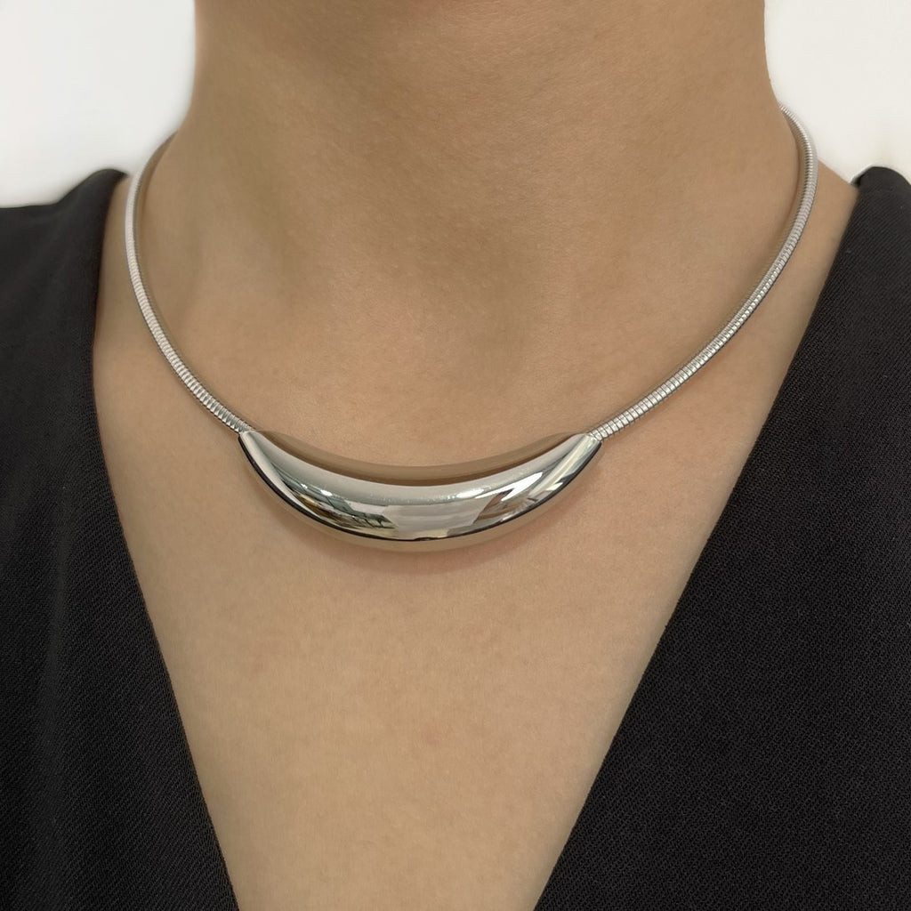 Κολιέ Βέργα LM1084 Luminal Ασημί από ανοξείδωτο ατσάλι