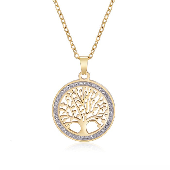 Κολιέ Tree of Life LM1046 Χρυσό από ανοξείδωτο ατσάλι