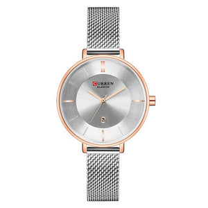 Curren 9037 Ρολόι Ασημί με Καντράν και Μπρασελέ Silver