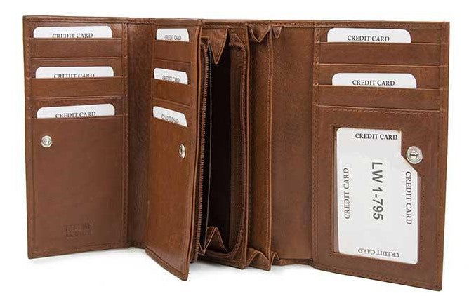 Δερμάτινο Γυναικείο Πορτοφόλι AN 1-795 Ταμπά