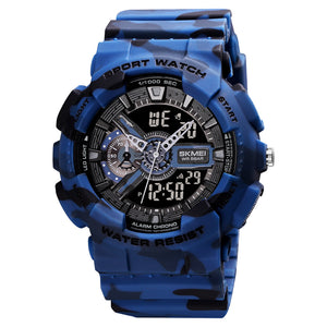 Ανδρικό Ρολόι Skmei 1688 Αναλογικό Ψηφιακό Ρολόι Blue Camo