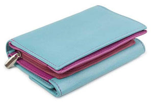 Γυναικείο Δερμάτινο Πορτοφόλι AN 7-832 Turqoise- Pink