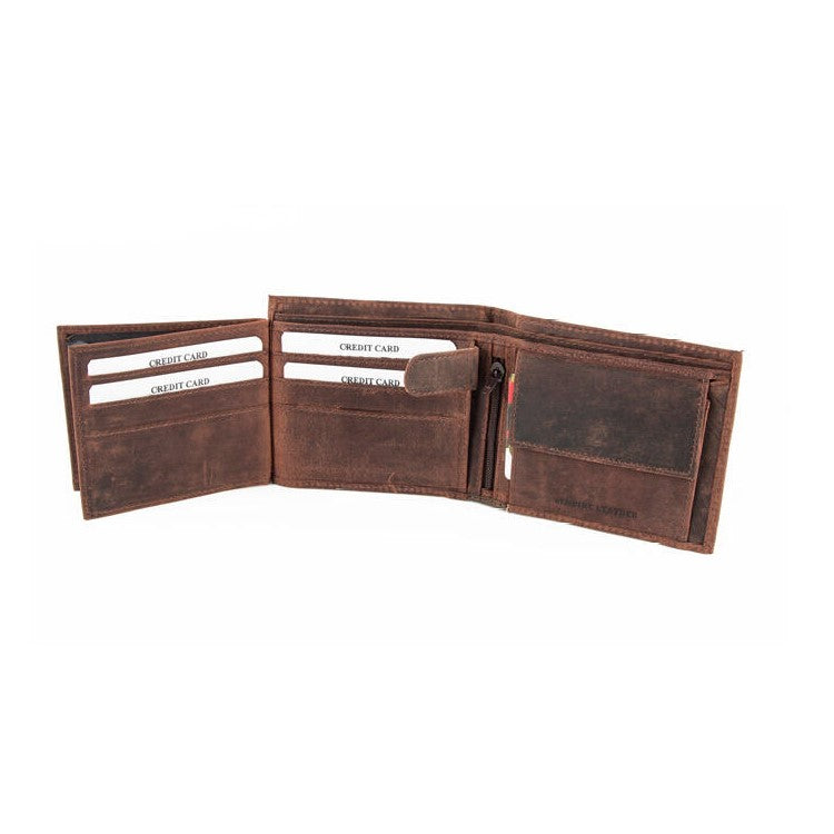 Ανδρικό Δερμάτινο Πορτοφόλι HU 10-388 Brown