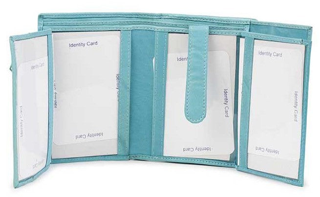 Δερμάτινο Γυναικείο Πορτοφόλι AN 1-791 Τιρκουάζ