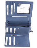 Δερμάτινο Γυναικείο Πορτοφόλι AN 1-795 Μπλε