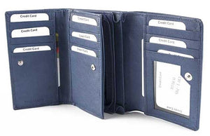 Δερμάτινο Γυναικείο Πορτοφόλι AN 1-795 Μπλε