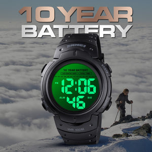 Skmei 1068 Black Grey Ψηφιακό Ρολόι Μπαταρίας με Καουτσούκ Λουράκι
