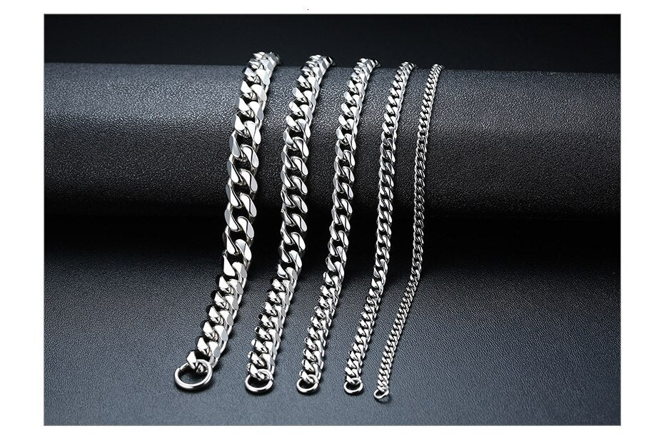 Ατσάλινο Βραχιόλι ΑΑ-06 Silver Chain 8MM