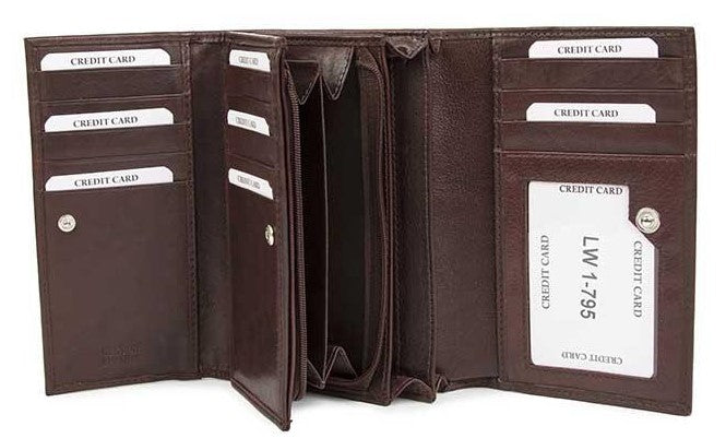 Δερμάτινο Γυναικείο Πορτοφόλι AN 1-795 Καφέ