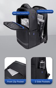 ARCTIC HUNTER τσάντα πλάτης B00498 με θήκη laptop 15.6", μαύρη