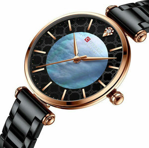 Curren 9072 Γυναικείο Ρολόι Celest FD-28 με μαύρο μπρασελέ και μαύρο καντράν Black