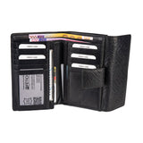 Δερμάτινο Γυναικείο Πορτοφόλι HUF 10-856R Μαύρο