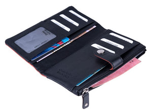 Γυναικείο Δερμάτινο Πορτοφόλι GN 3-3771 Black- Pink