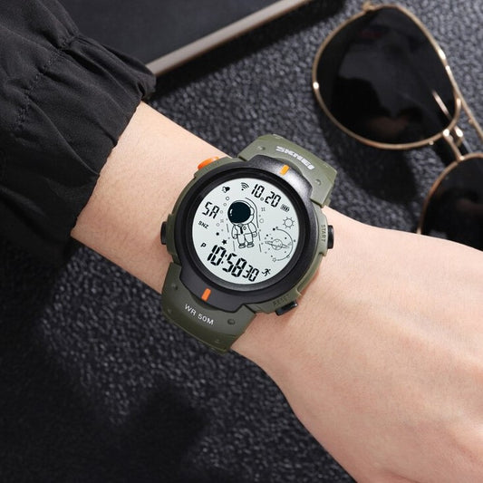 Skmei 1820 Αδιάβροχο Ρολόι 50M με καουτσούκ λουράκι Army Green