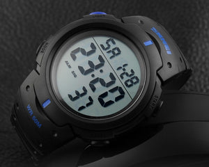 Skmei 1068 Black Blue Ψηφιακό Ρολόι Μπαταρίας με Καουτσούκ Λουράκι