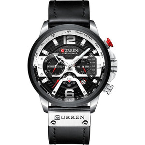 Curren 8329 Ανδρικό Ρολόι με Μαύρο Λουράκι και Μαύρο Καντράν