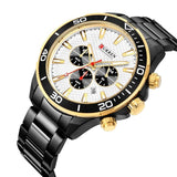 Curren 8309 Ανδρικό Ρολόι με Μπρασελέ και Μαύρο Λευκό Καντράν