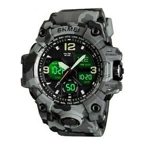 SKMEI 1155B Ανδρικό Ρολόι με Καουτσούκ Λουράκι Gray Camo Watch