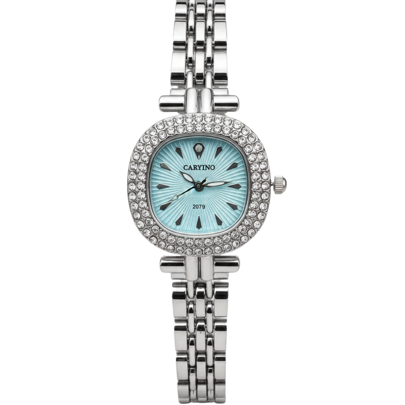 Vintage Γυναικείο Ρολόι Rey Blue με Ασημί Μεταλλικό Μπρασελέ