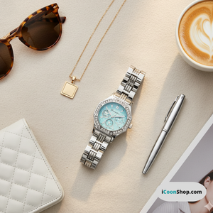 Vintage Γυναικείο Ρολόι Sofia Silver Blue με Μεταλλικό Μπρασελέ