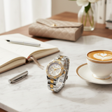 Vintage Γυναικείο Ρολόι Sofia Gold White με Μεταλλικό Μπρασελέ