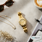 Vintage Γυναικείο Ρολόι Sofia Gold με Μεταλλικό Μπρασελέ