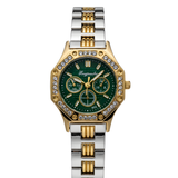 Vintage Γυναικείο Ρολόι Gold Silver Green με Μεταλλικό Μπρασελέ