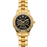 Vintage Γυναικείο Ρολόι Sofia Gold Black με Μεταλλικό Μπρασελέ