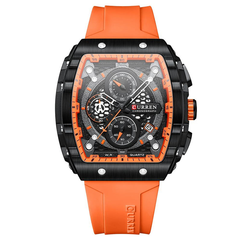 Curren RD-190 Orange Ρολόι με Μαύρο Καντράν και Πορτοκαλί Λουράκι