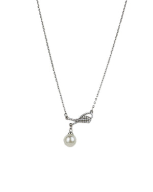 Αλυσίδα λαιμού με πέρλα DJ-095 - Ασημί