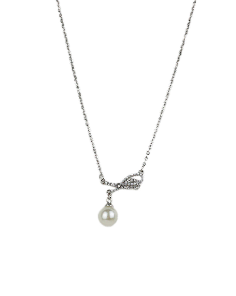 Αλυσίδα λαιμού με πέρλα DJ-095 - Ασημί