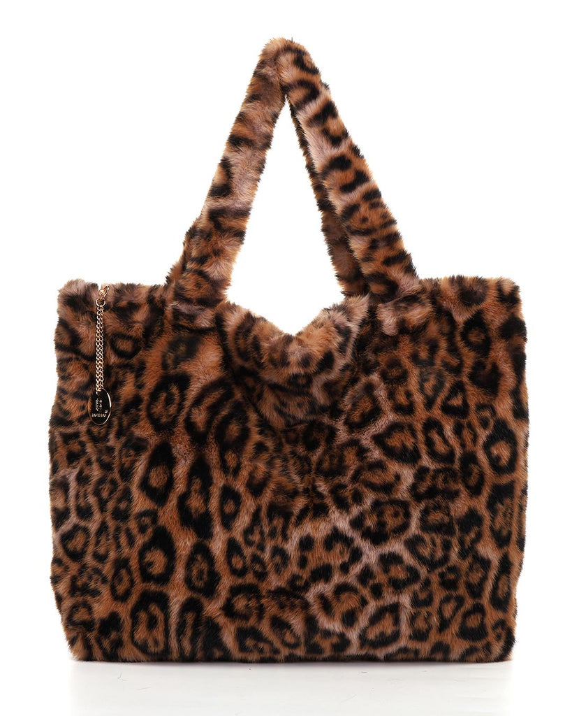 Γούνινη τσάντα ώμου XY-2408 - Καφέ