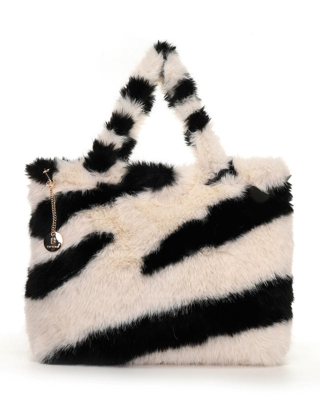 Γούνινη τσάντα ώμου XY-2408 - Animal Print
