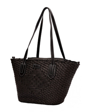 Ψάθινη τσάντα ώμου KD-34 - Μαύρο