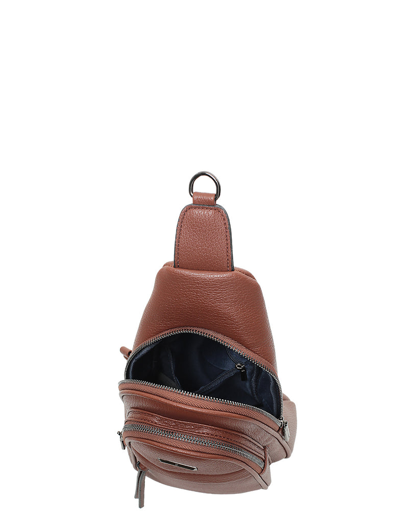 Τσάντα χιαστή QR-23973 - Καφέ