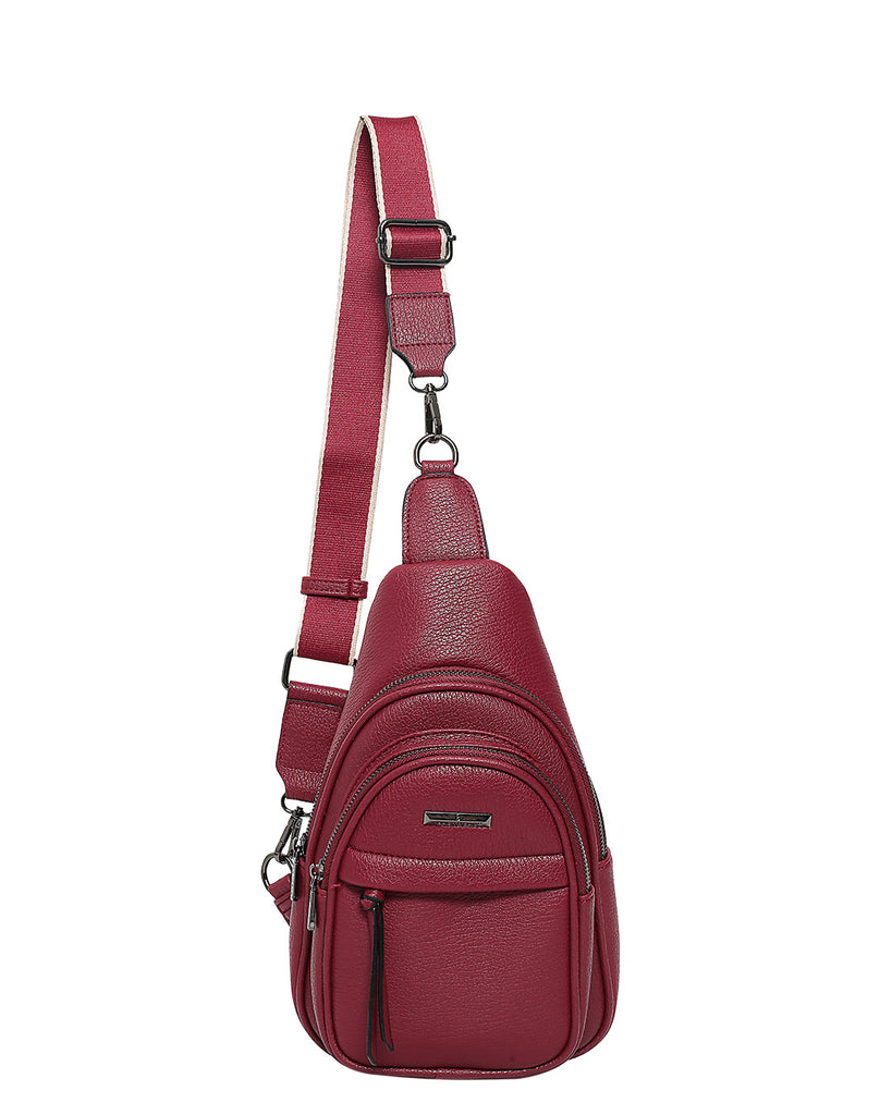 Τσάντα χιαστή QR-23973 - Μπορντό