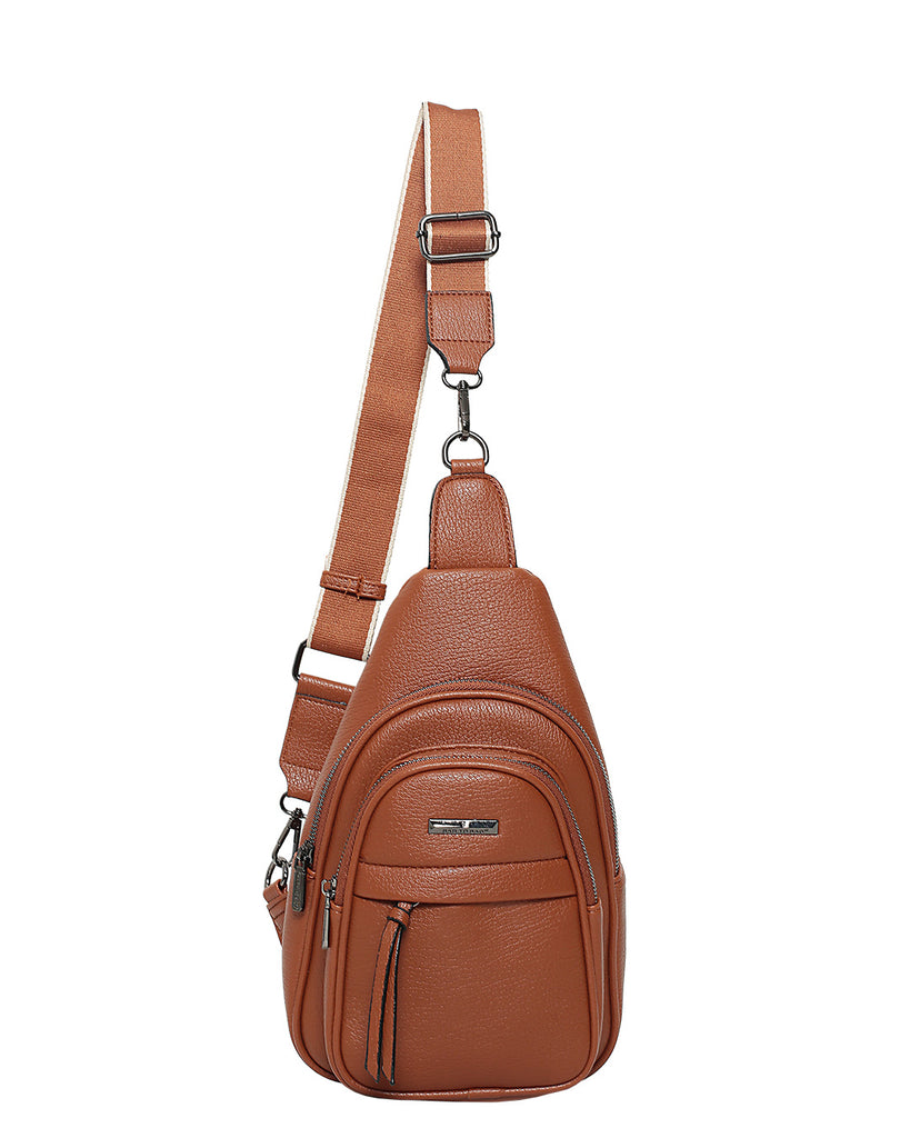 Τσάντα χιαστή QR-23973 - Κάμελ