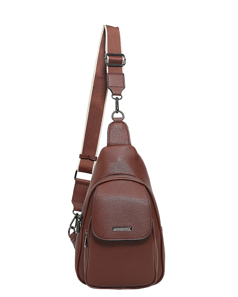 Τσάντα χιαστή QR-23971 - Καφέ