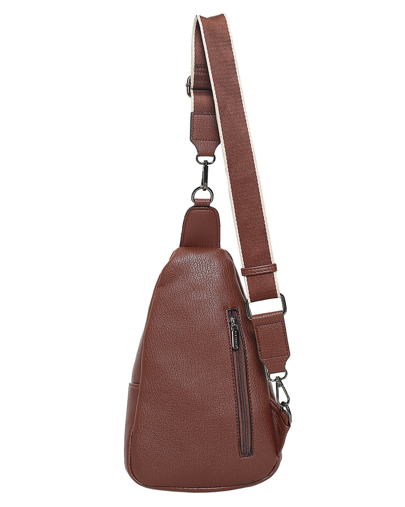 Τσάντα χιαστή QR-23971 - Καφέ