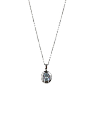 Αλυσίδα λαιμού με πέτρα DJ-057 - Ασημί