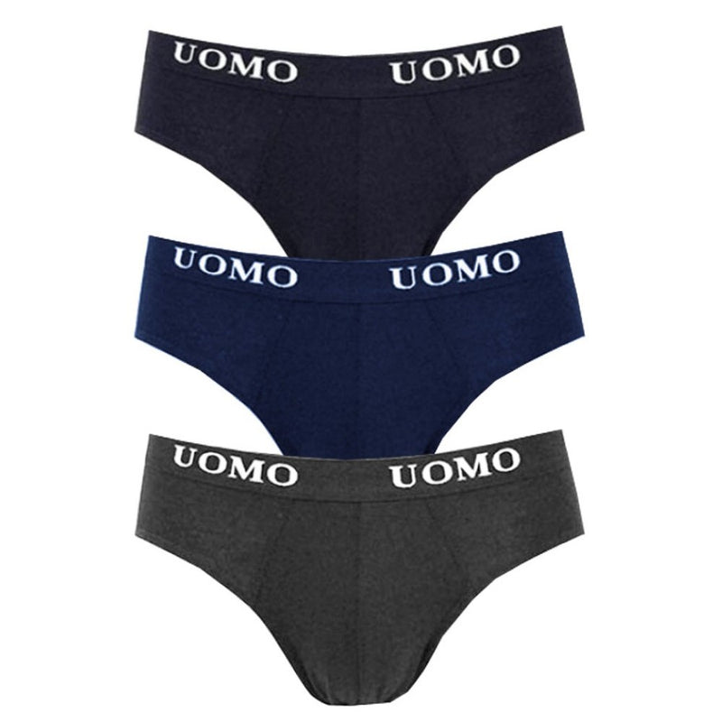 Uomo Ανδρικό Σλιπ Μαύρο/Γκρι/Μπλε 3Pack
